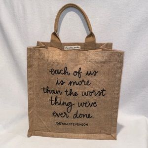 The little market “Each of us is more than the worst thing we've ever done” tote